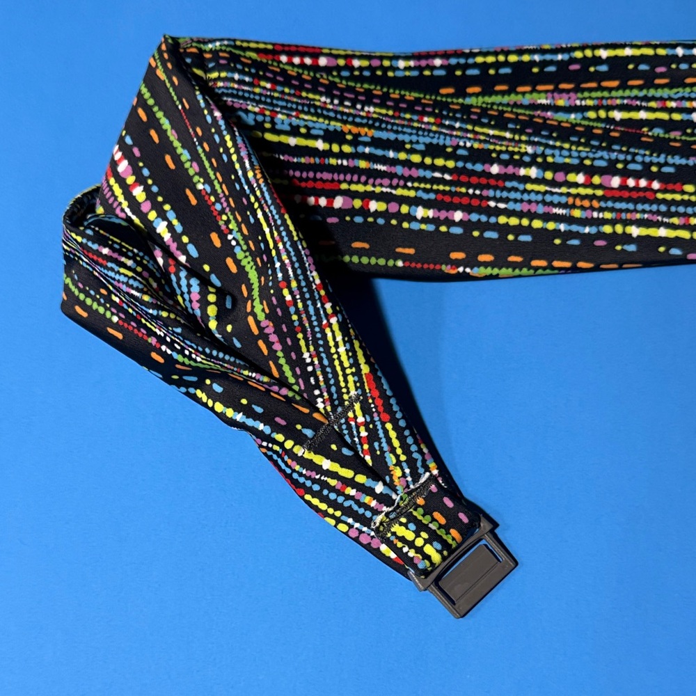 NWT BANDI Black Multi-Color Stretch Pocketed Travel Belt - Picture 6 of 10